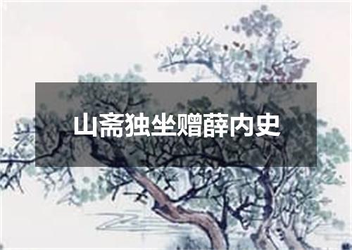 山斋独坐赠薛内史