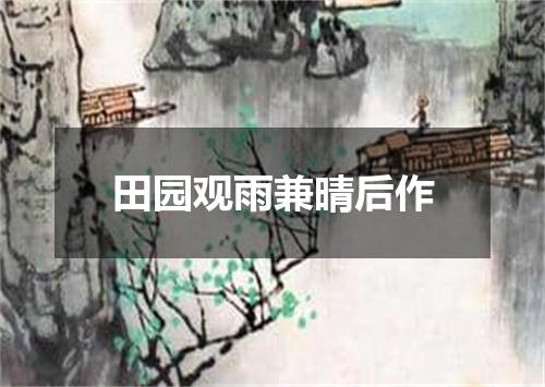 田园观雨兼晴后作