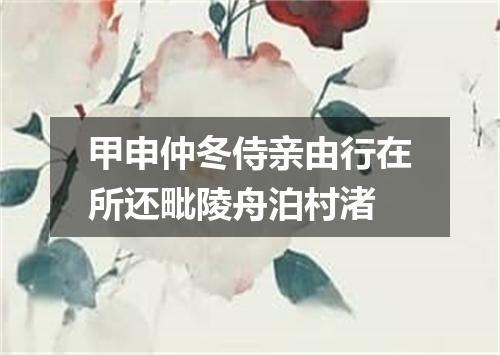 甲申仲冬侍亲由行在所还毗陵舟泊村渚
