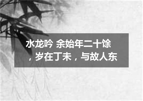 水龙吟 余始年二十馀，岁在丁未，与故人东