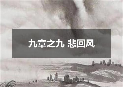 九章之九 悲回风