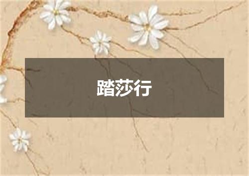 踏莎行