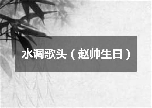 水调歌头（赵帅生日）