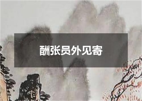 酬张员外见寄