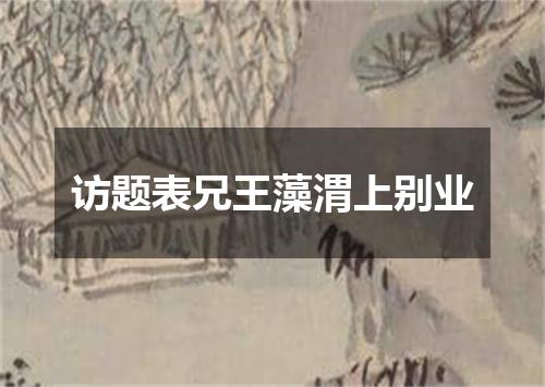 访题表兄王藻渭上别业