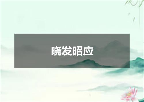 晓发昭应