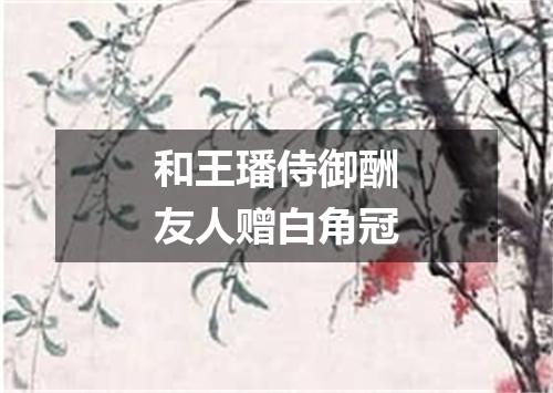 和王璠侍御酬友人赠白角冠