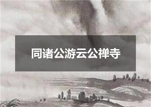 同诸公游云公禅寺