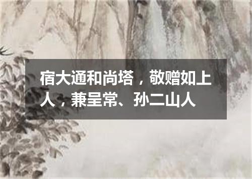 宿大通和尚塔，敬赠如上人，兼呈常、孙二山人