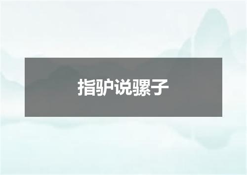 指驴说骡子