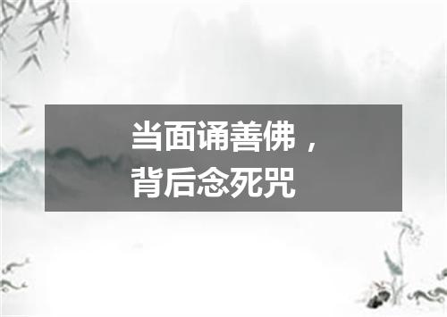 当面诵善佛，背后念死咒