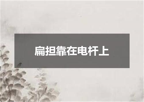 扁担靠在电杆上