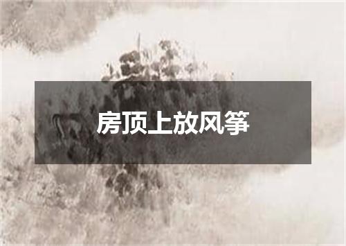 房顶上放风筝