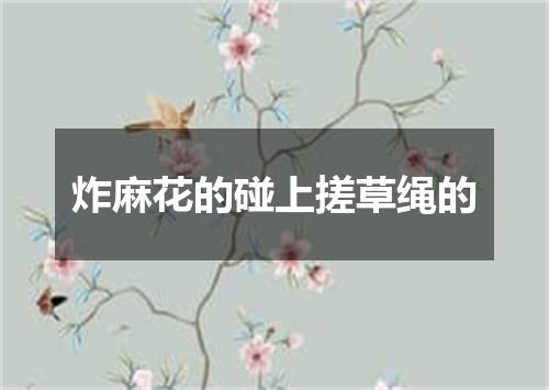 炸麻花的碰上搓草绳的