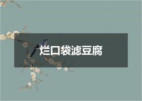 烂口袋滤豆腐